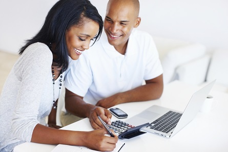 Image of a couple using a computer