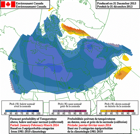 Figure 6.4: Environment Canada’s Seasonal Forecast as of December 31, 2013