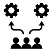 icon of three people and two gears