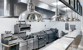 Clean commercial kitchen