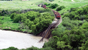 Photo of train track wash out