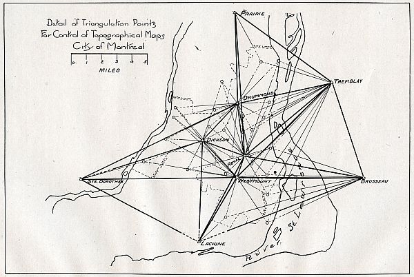 Sketch of City Of Montreal triangulation network for control of Topographical maps