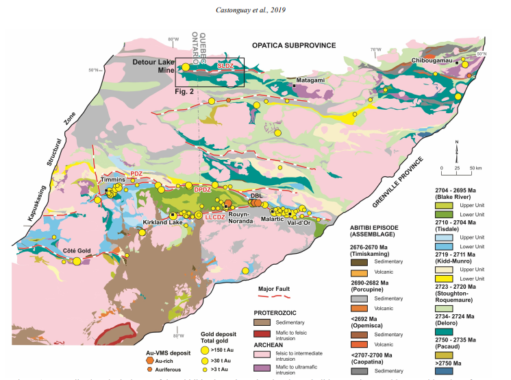 Geological map of the Abitibi 