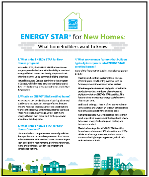 ENERGY STAR for New Homes Frequently asked questions