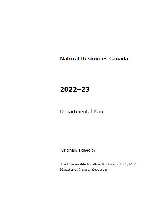 Natural Resources Canada 2022–23 Departmental Plan Cover thumbnail