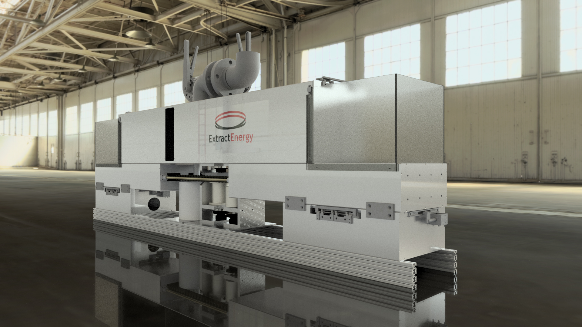 The Extract Energy heat engine captures low grade waste heat from industrial processes and generates clean electricity