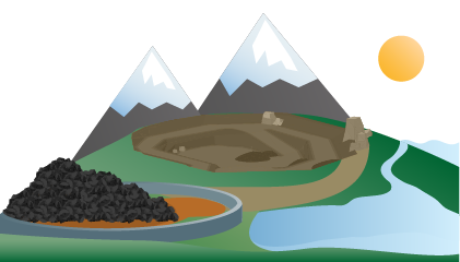 Icon of natural hazard landslide