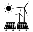 icon of solar panels and windmills