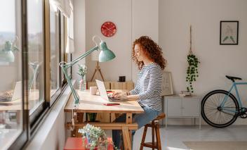 Woman in home office
