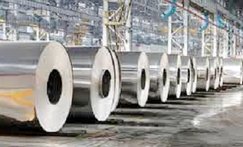 rolls of steel in a factory