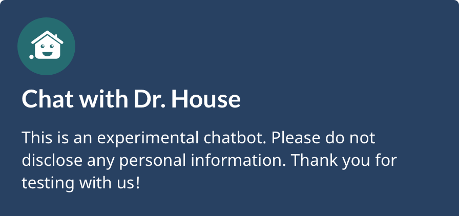 Chatbot header disclaimer