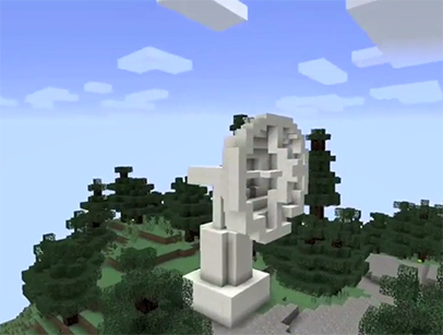 Image of an antenna in the Minecraft world